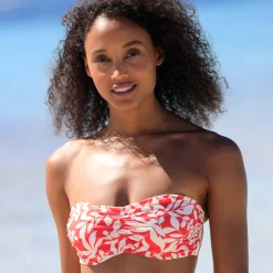 Badmode|Badmode<Blancheporte Bikinibeha met beugels Linao - bandeaumodel grenadine / ecru