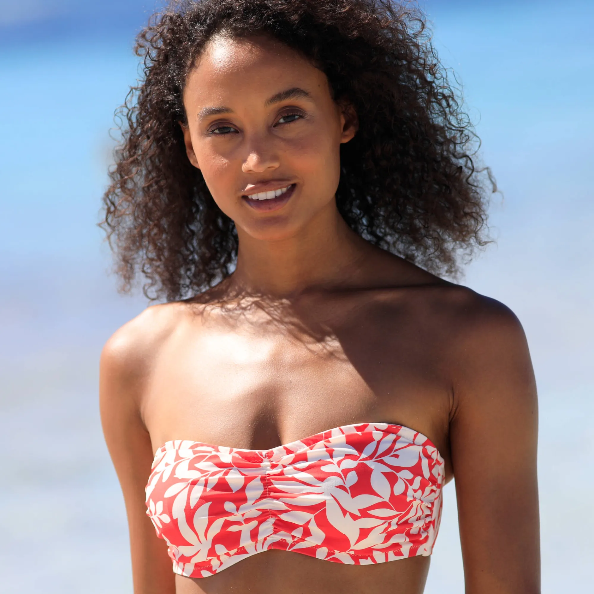 Badmode|Badmode<Blancheporte Bikinibeha met beugels Linao - bandeaumodel grenadine / ecru