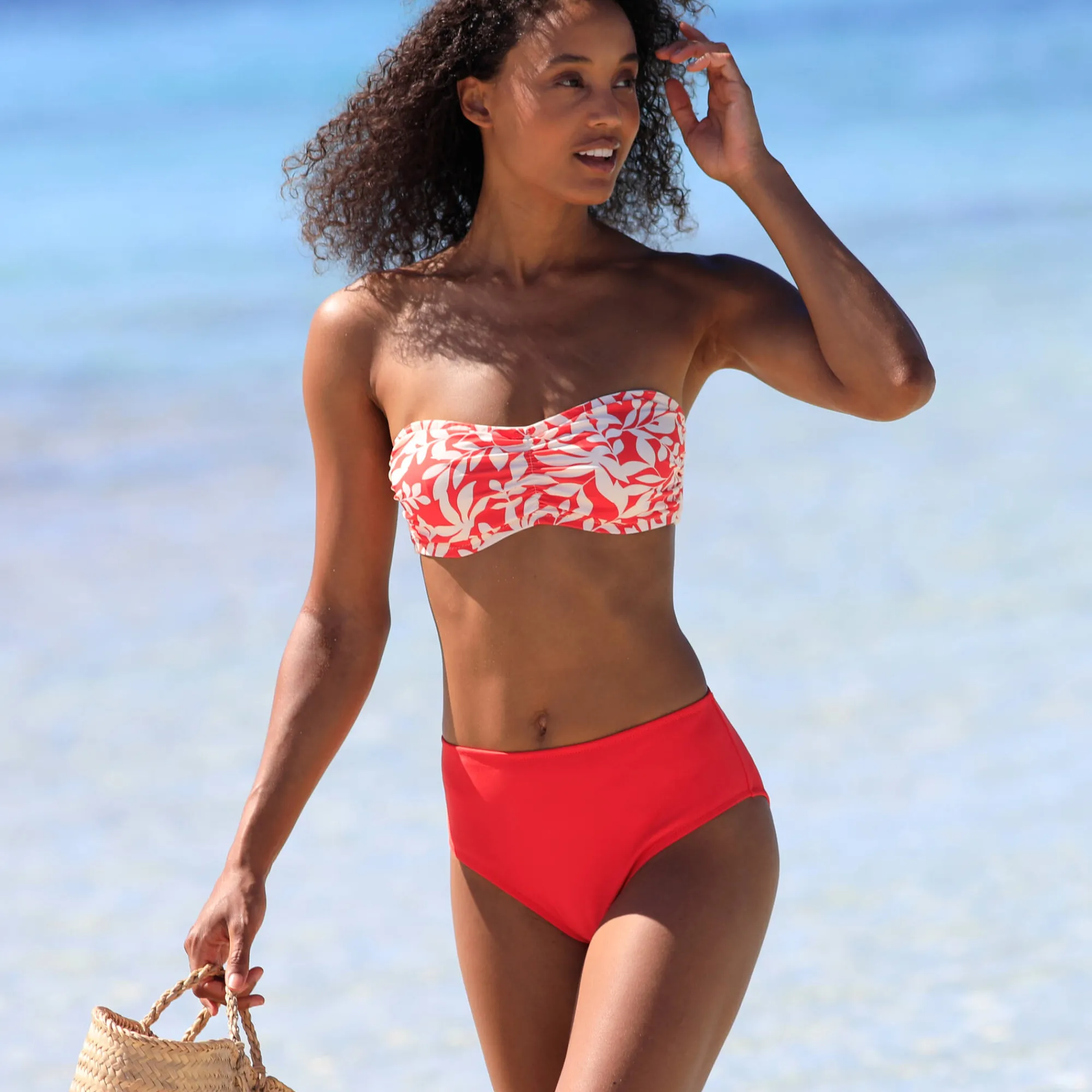 Badmode|Badmode<Blancheporte Bikinibeha met beugels Linao - bandeaumodel grenadine / ecru