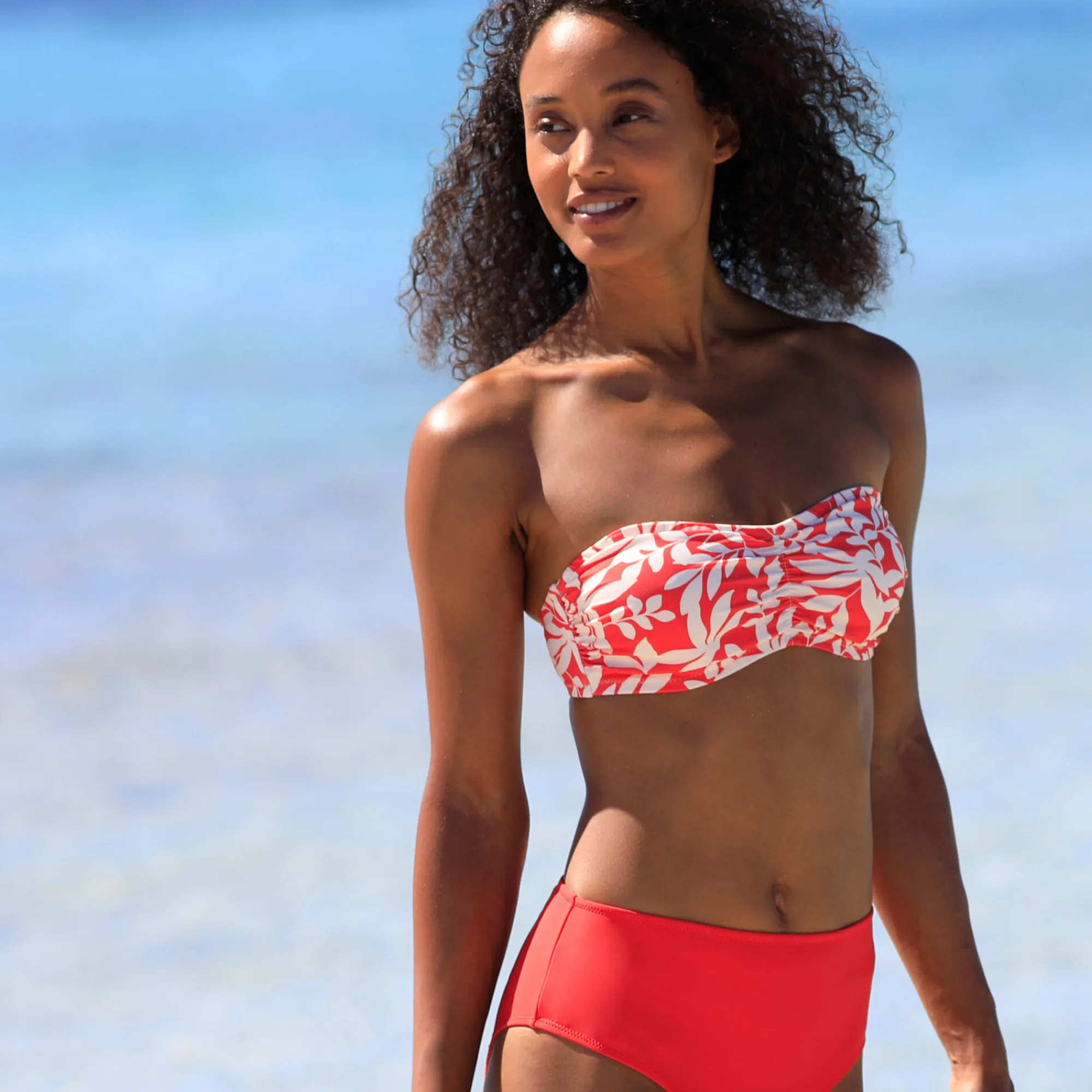 Badmode|Badmode<Blancheporte Bikinibeha met beugels Linao - bandeaumodel grenadine / ecru