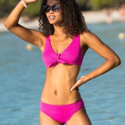 Badmode|Badmode<Blancheporte Bikinislip van gewafeld tricot in midimodel Ampoza violine