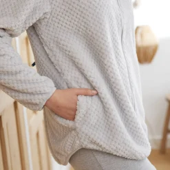 Peignoir En Kamerjas<Blancheporte Binnenhuisjasje in fleecetricot met rits grijs
