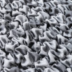 Zitbankhoes<Blancheporte Bi-rekbare, grafische hoes in gewafelde microvezel voor fauteuil en zetel grijs