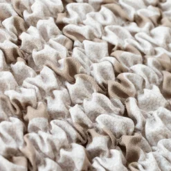 Zitbankhoes<Blancheporte Bi-rekbare, grafische hoes in gewafelde microvezel voor kuipzetel beige