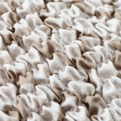 Stoelhoes<Blancheporte Bi-rekbare, grafische stoelhoes in gewafelde microvezel beige