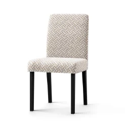 Stoelhoes<Blancheporte Bi-rekbare, grafische stoelhoes in gewafelde microvezel beige