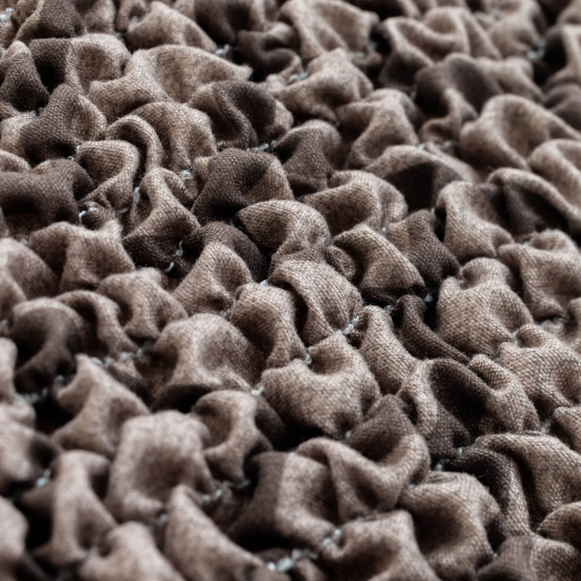 Stoelhoes<Blancheporte Bi-rekbare, grafische stoelhoes in gewafelde microvezel chocolade