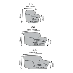 Zitbankhoes<Blancheporte Bi-rekbare hoes in microvezel, effen faux-uni effect voor fauteuil en zitbank blauw