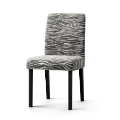 Stoelhoes<Blancheporte Bi-rekbare hoes in microvezel met golvenprint, speciaal voor stoel grijs