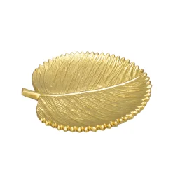 Feestdecoratie|Decoratieartikel<Blancheporte Bladvormige schaal, polyhars goudkleurig