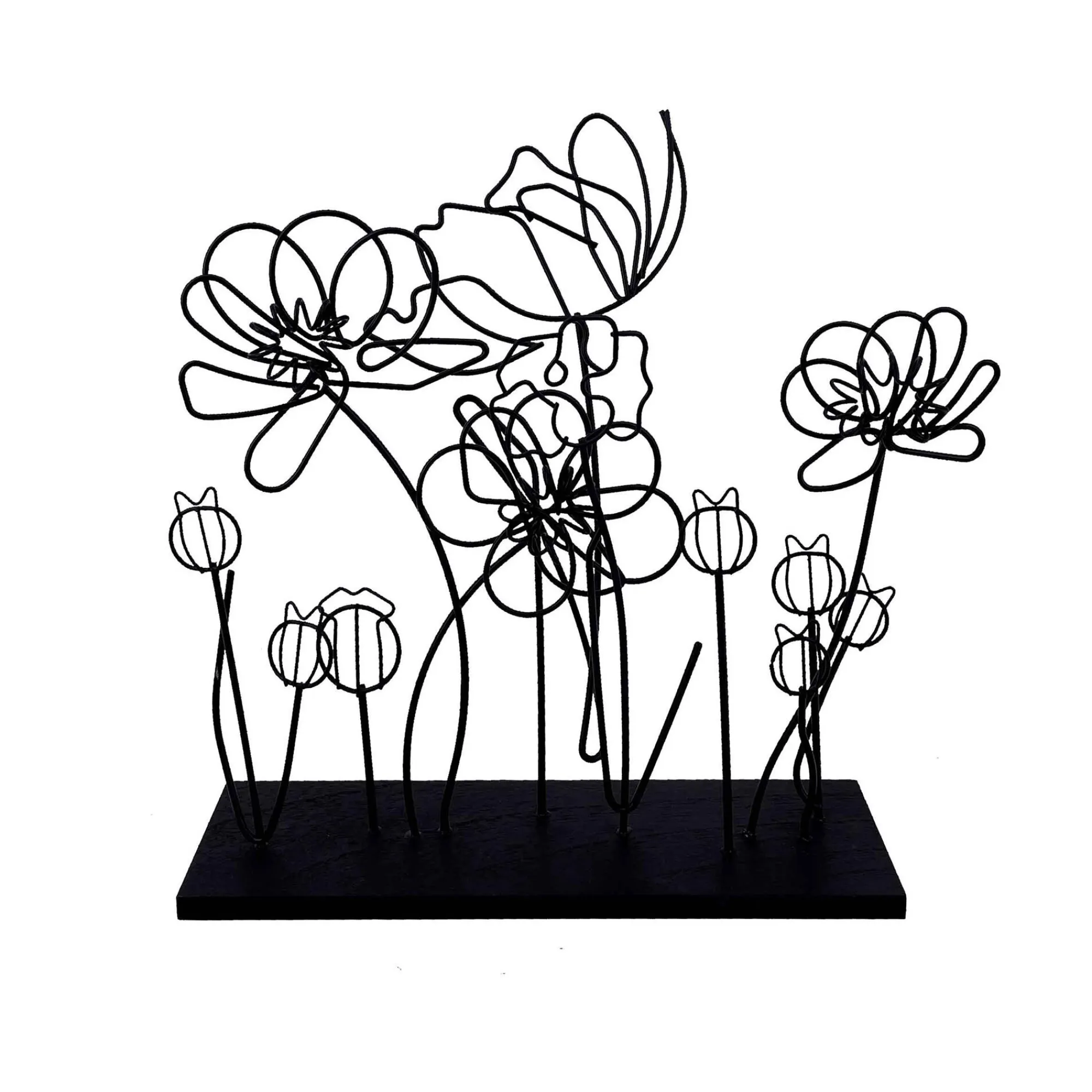 Decoratieartikel<Blancheporte Bloemen decoratie in metaaldraad, groot model zwart