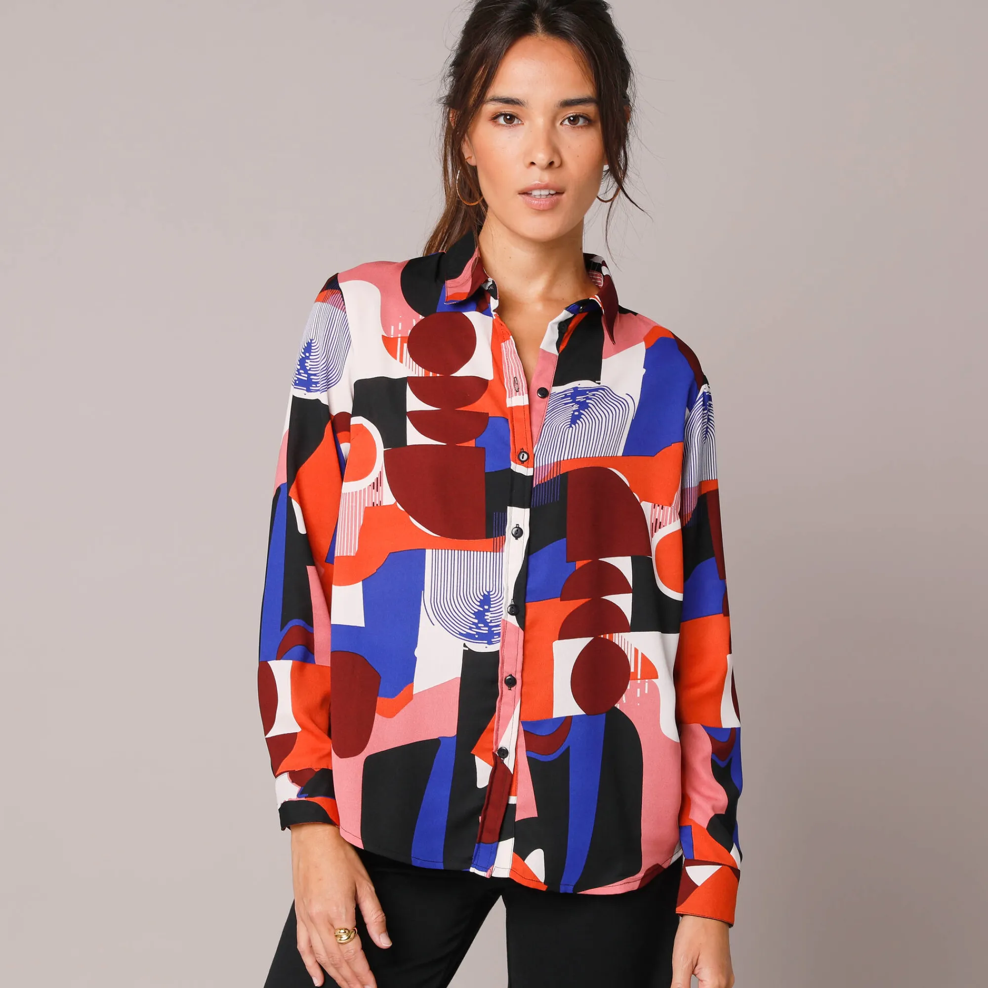 Bloes En Tuniek<Blancheporte Bloes in crêpe met grafische print veelkleurig