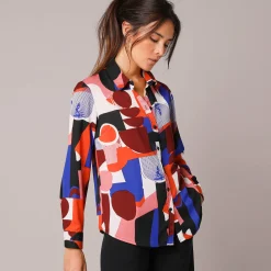 Bloes En Tuniek<Blancheporte Bloes in crêpe met grafische print veelkleurig