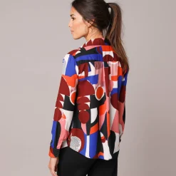 Bloes En Tuniek<Blancheporte Bloes in crêpe met grafische print veelkleurig