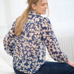 Bloes En Tuniek<Blancheporte Bloes in voile, bloemenprint marine