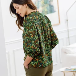 Bloes En Tuniek<Blancheporte Bloes met bloemenprint kaki / groen