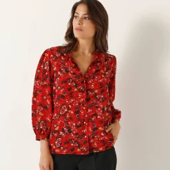 Bloes En Tuniek<Blancheporte Bloes met bloemenprint rood / indigo