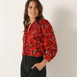 Bloes En Tuniek<Blancheporte Bloes met bloemenprint rood / indigo