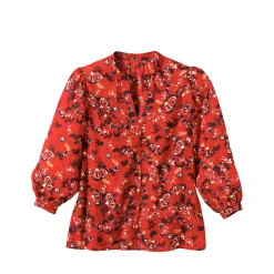 Bloes En Tuniek<Blancheporte Bloes met bloemenprint rood / indigo