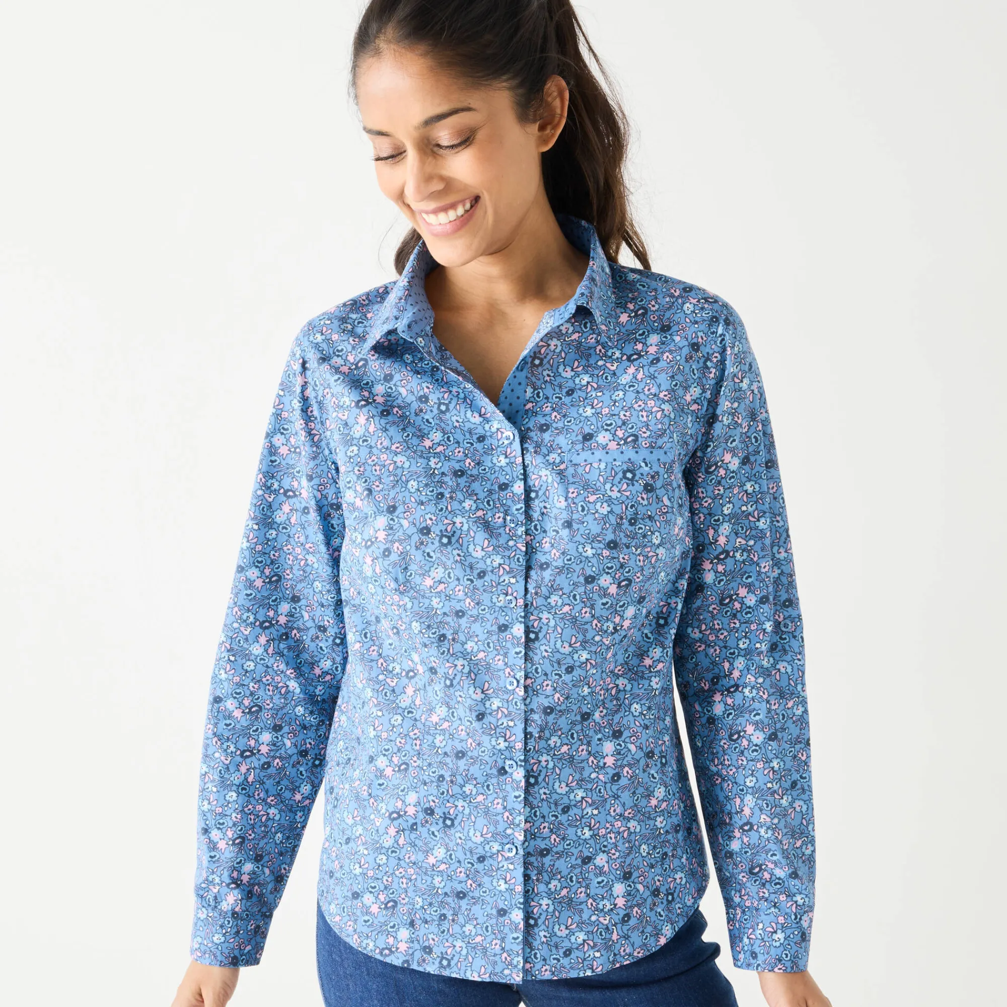 Bloes En Tuniek<Blancheporte Bloes met bloemenprint blauw / roze