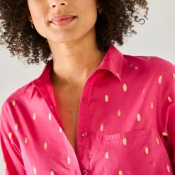 Bloes En Tuniek<Blancheporte Bloes met goudkleurige print roze / goudkleurig