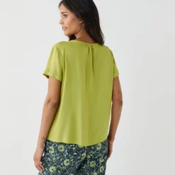 Bloes En Tuniek<Blancheporte Bloes met knoopsluiting in effen viscose, korte mouwen mosgroen