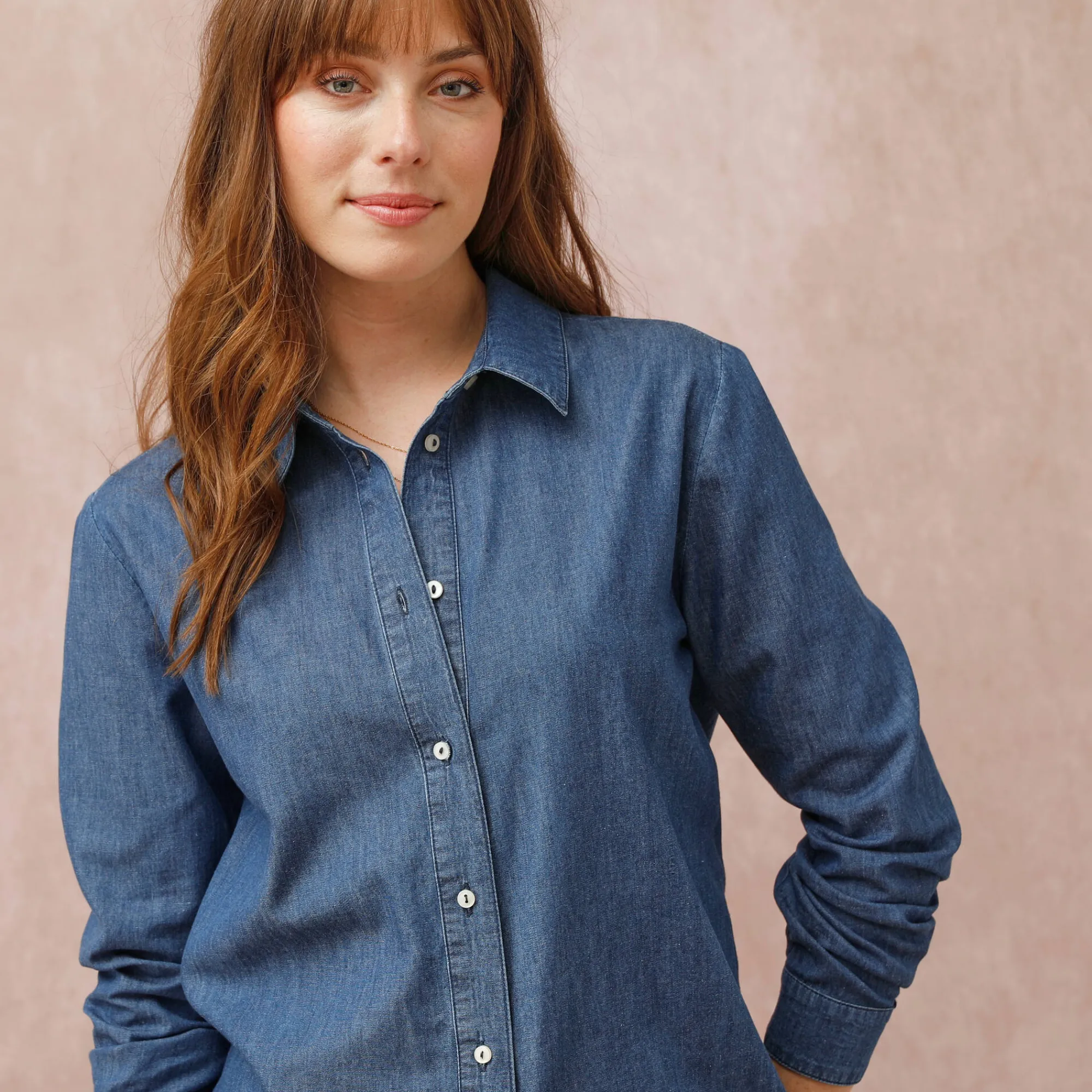 Bloes En Tuniek<Blancheporte Bloes met knoopsluiting in lichte jeans stone