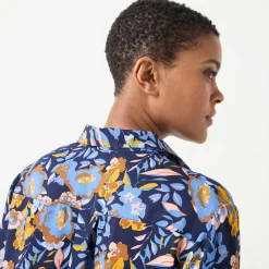 Bloes En Tuniek<Blancheporte Bloes met knoopsluiting met bloemenprint, gerecycleerd polyester(**) blauw / kerrie