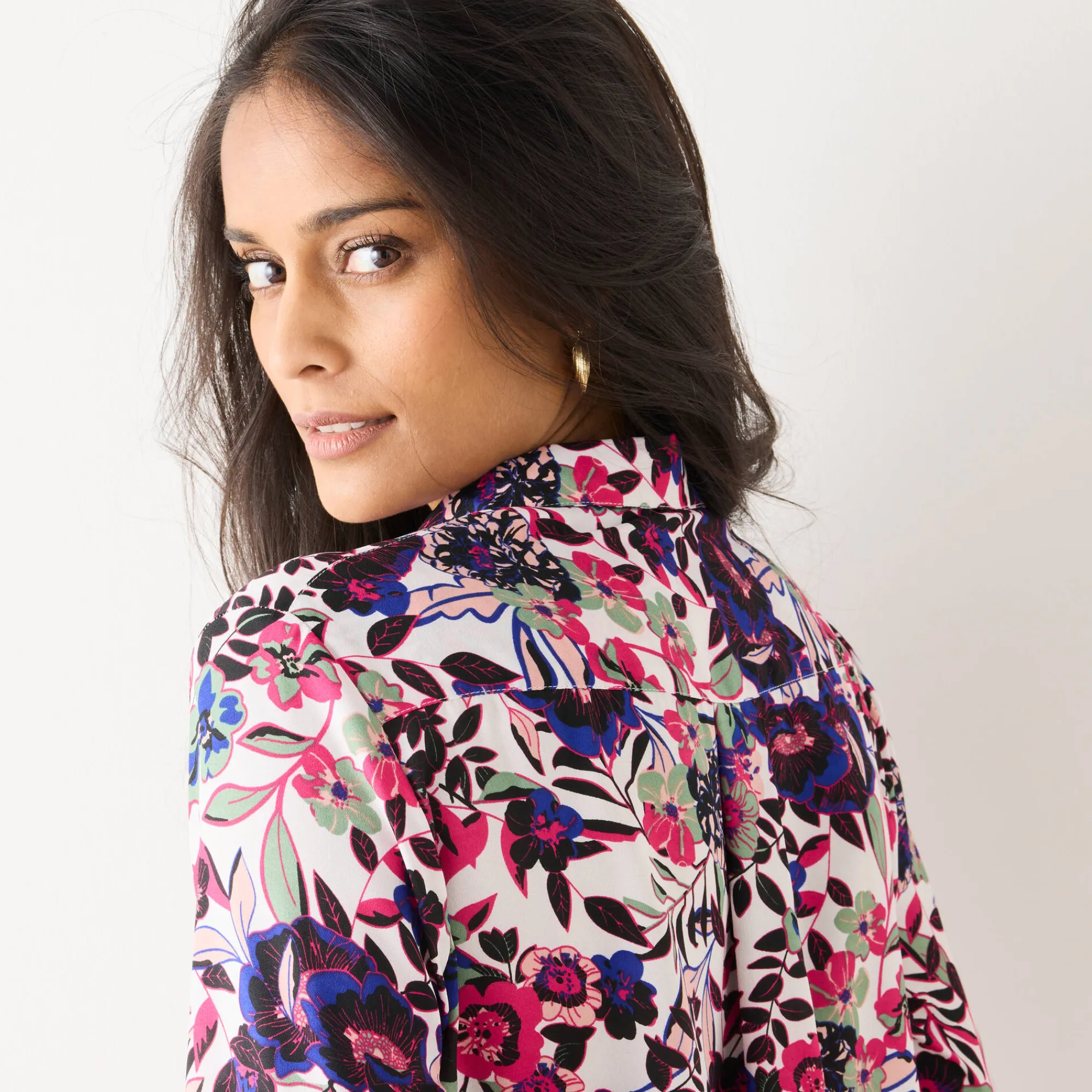 Bloes En Tuniek<Blancheporte Bloes met knoopsluiting met bloemenprint, gerecycleerd polyester(**) ecru / roze