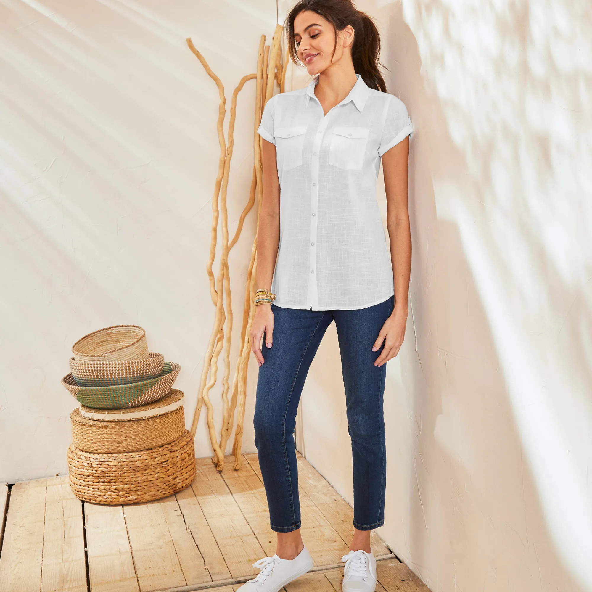 Bloes En Tuniek<Blancheporte Bloes met korte mouwen wit