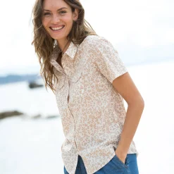 Bloes En Tuniek<Blancheporte Bloes met korte mouwen en tweekleurige print wit / beige