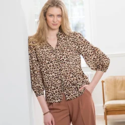 Bloes En Tuniek<Blancheporte Bloes met luipaardprint beige / chocolade