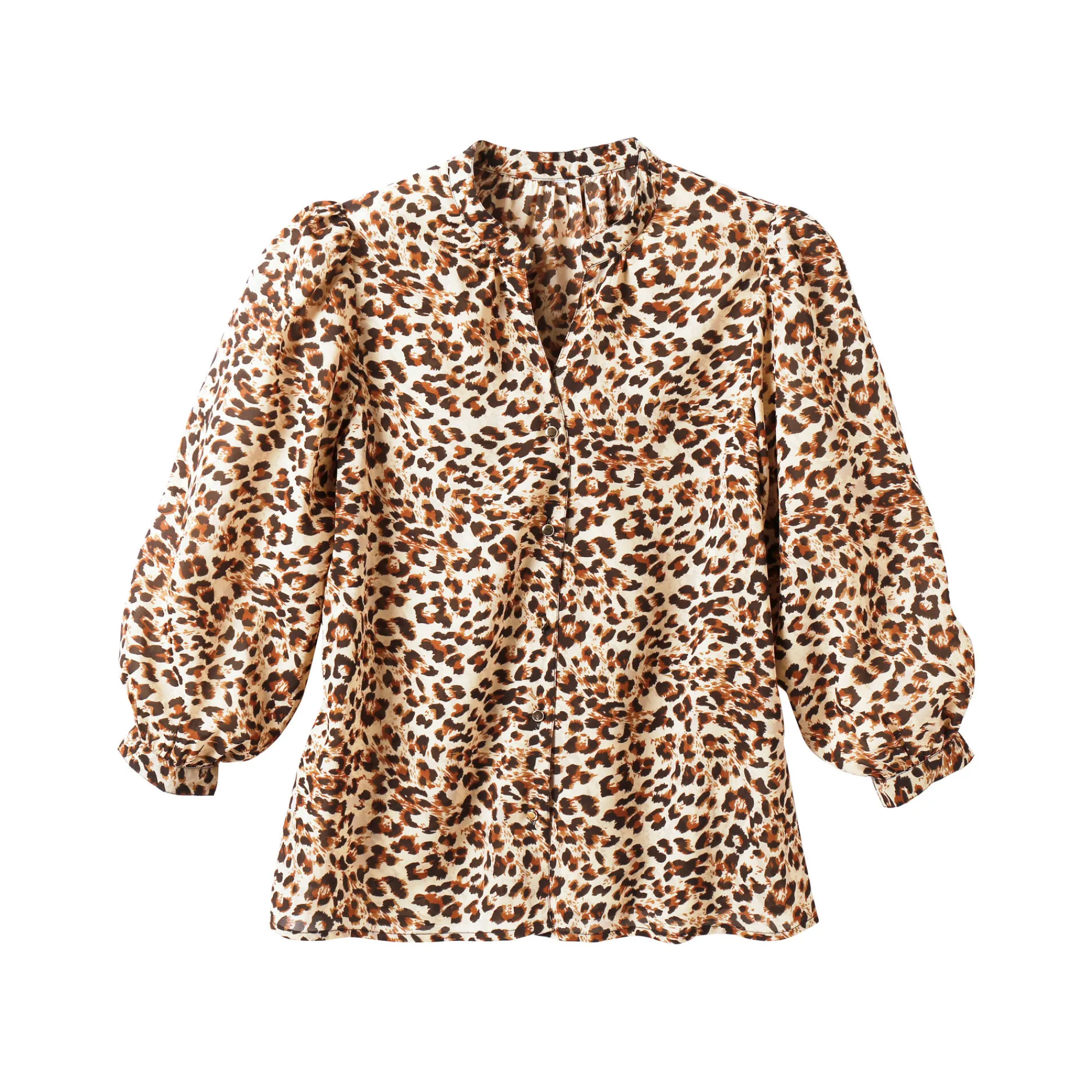 Bloes En Tuniek<Blancheporte Bloes met luipaardprint beige / chocolade