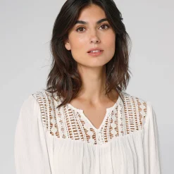 Bloes En Tuniek<Blancheporte Bloes met macramé en 3/4-mouwen ecru