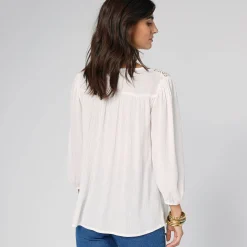 Bloes En Tuniek<Blancheporte Bloes met macramé en 3/4-mouwen ecru