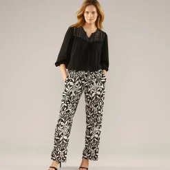 Bloes En Tuniek<Blancheporte Bloes met macramé en 3/4-mouwen zwart