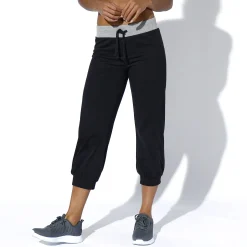 Broek<Blancheporte Bloezende 3/4-broek in tricot zwart / chiné grijs