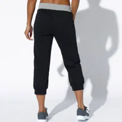 Broek<Blancheporte Bloezende 3/4-broek in tricot zwart / chiné grijs