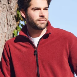 Sweater|Trui En Vest<Blancheporte Blouson in microfleecetricot met rits steenrood