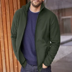 Sweater|Trui En Vest<Blancheporte Blouson in microfleecetricot met rits kaki