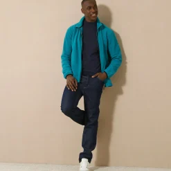 Sweater|Trui En Vest<Blancheporte Blouson in microfleecetricot met rits eendenblauw