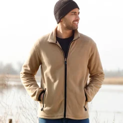 Sweater|Trui En Vest<Blancheporte Blouson in microfleecetricot met rits beige