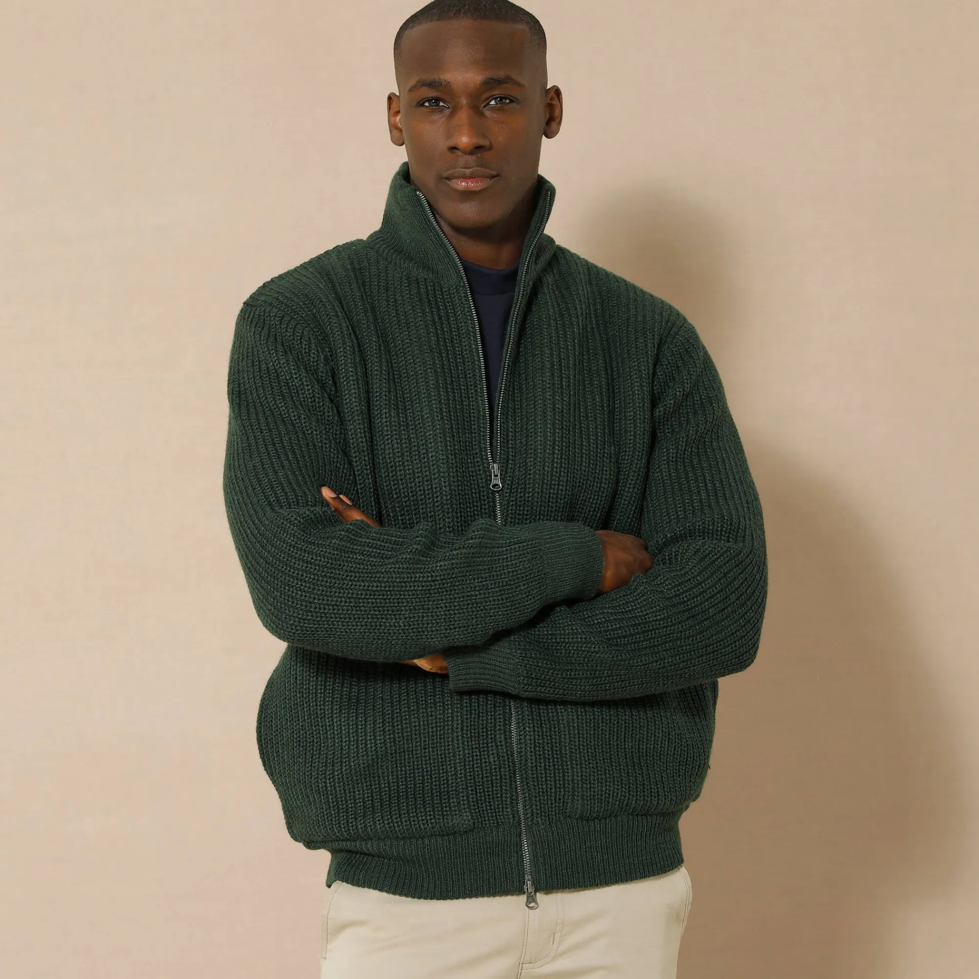 Trui En Vest<Blancheporte Blouson in patentsteek met warme voering dennengroen