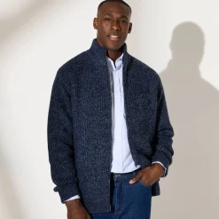 Trui En Vest<Blancheporte Blouson in patentsteek met warme voering gespikkeld blauw