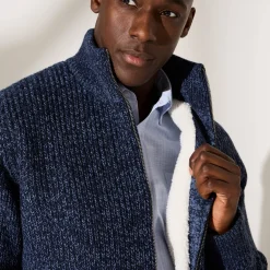 Trui En Vest<Blancheporte Blouson in patentsteek met warme voering gespikkeld blauw