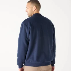 Mantel En Jas<Blancheporte Blouson met rits en opstaande kraag, in molton met sherpavoering marine