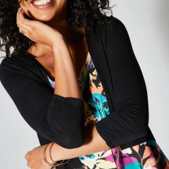 Trui En Vest<Blancheporte Bolero in soepel tricot met 3/4-mouwen zwart
