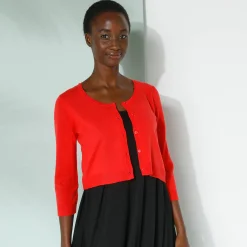 Trui En Vest<Blancheporte Bolero-vest met knopen, zachte touch rood