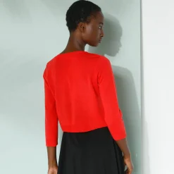 Trui En Vest<Blancheporte Bolero-vest met knopen, zachte touch rood