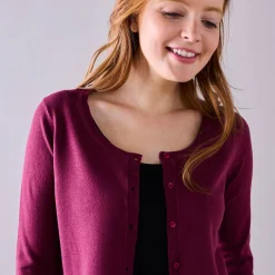 Trui En Vest<Blancheporte Bolero-vest met knopen, zachte touch pruim